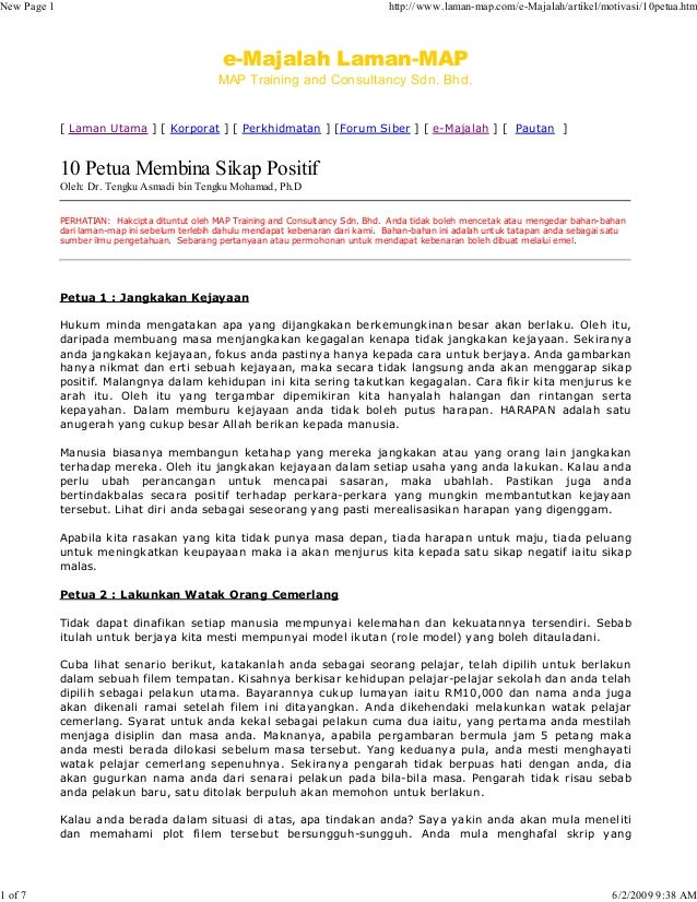 10 Petua Membina Sikap Positif