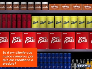 Se é um cliente que
nunca comprou, por
que ele escolheria o
produto?
 