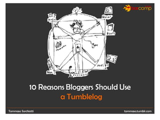 Tommaso Sorchiotti 10 Reasons Bloggers Should Use   a Tumblelog tommaso.tumblr.com 