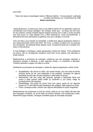 10 - Relato criança selvagem