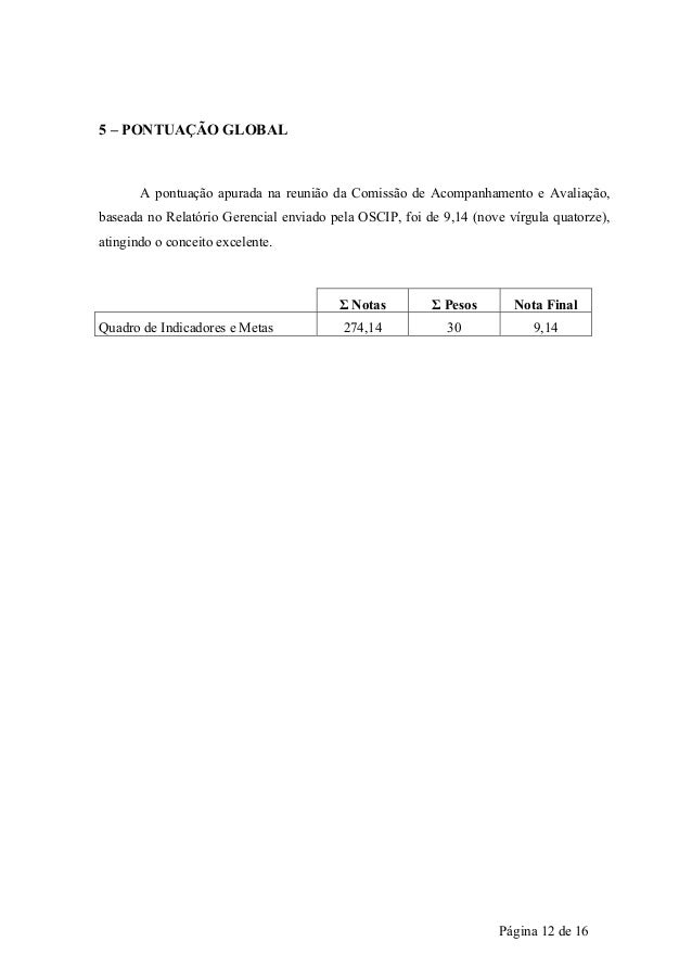 Relatorio de avaliacao institucional
