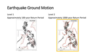 Earthquake Ground Motion
Level 1
Approximately 100-year Return Period
Level 2
Approximately 1000-year Return Period
 