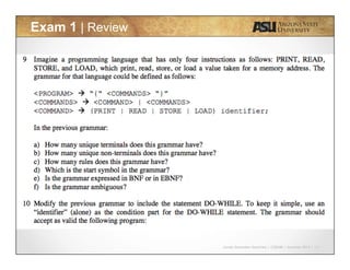 Javier Gonzalez-Sanchez | CSE340 | Summer 2015 | 12
Exam 1 | Review
 