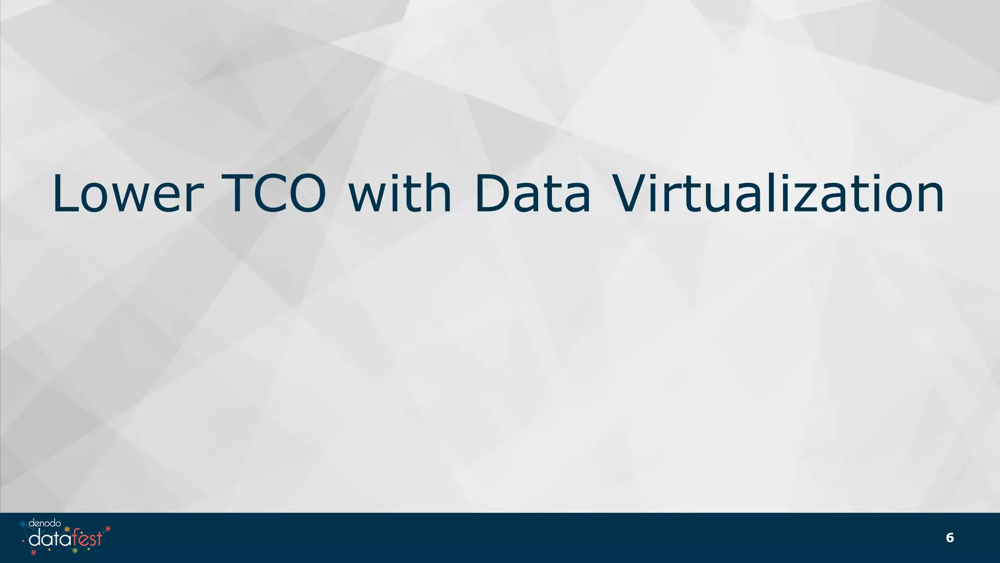 Lower TCO with Data Virtualization
6
 