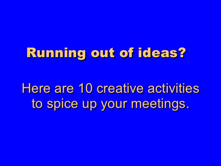 10 Sales Meeting Ideas
