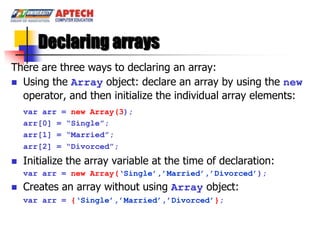 10. session 10 loops and arrays | PPTX | Web Development | Internet
