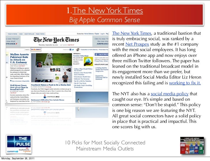 10 Socially Connected Mainstream Media Outlets