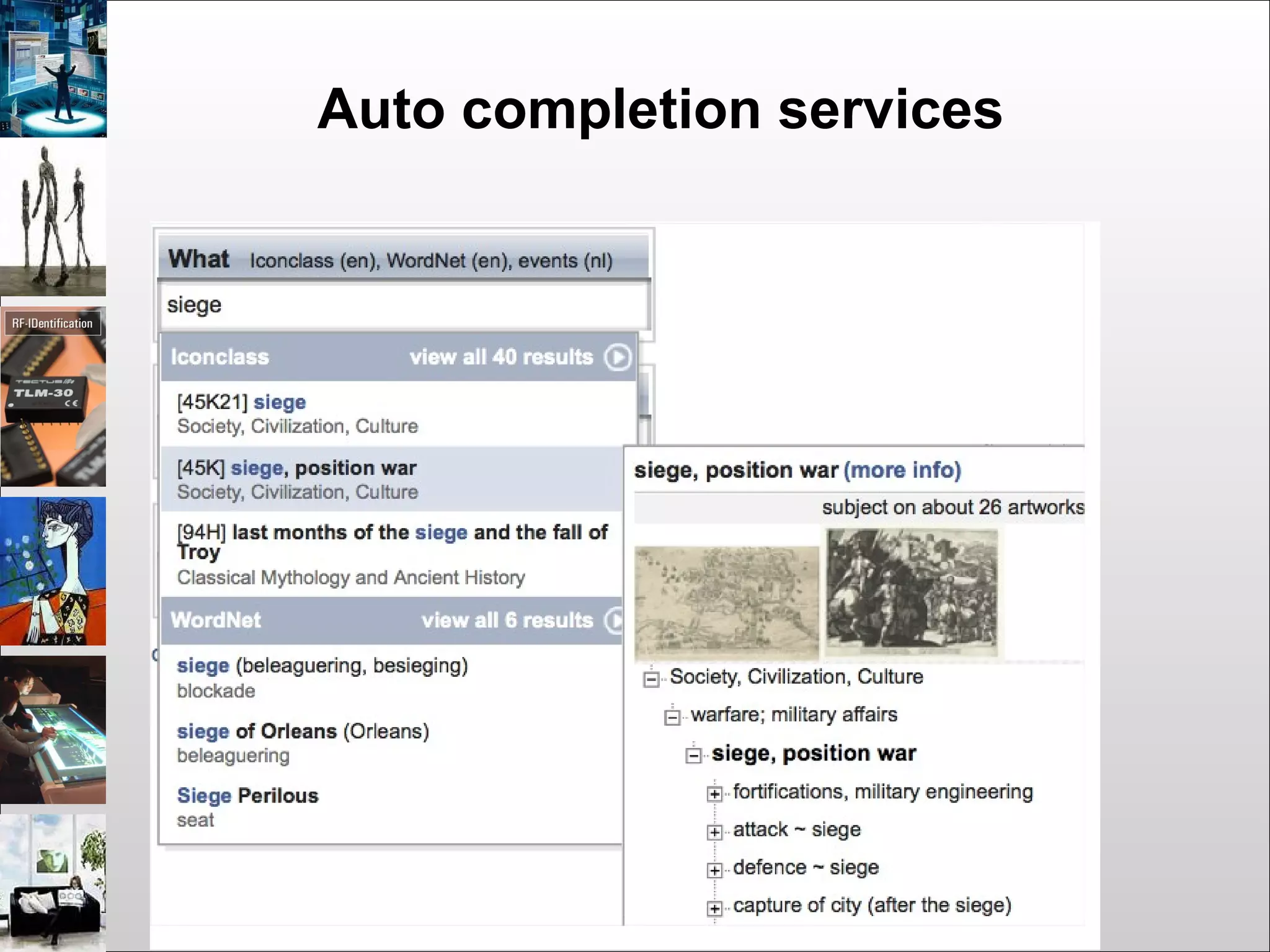 Auto completion services
 