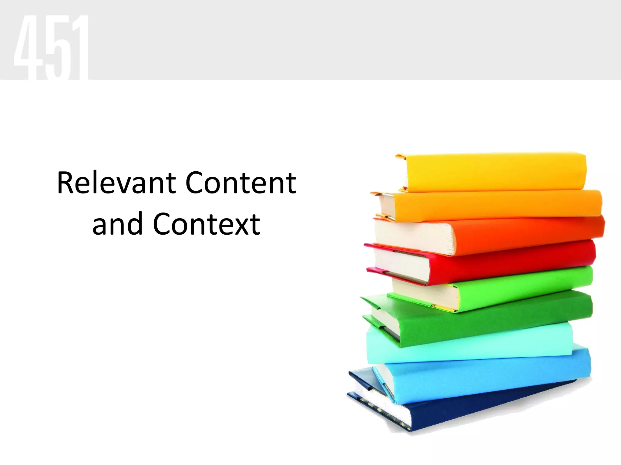 Relevant Content
and Context
 