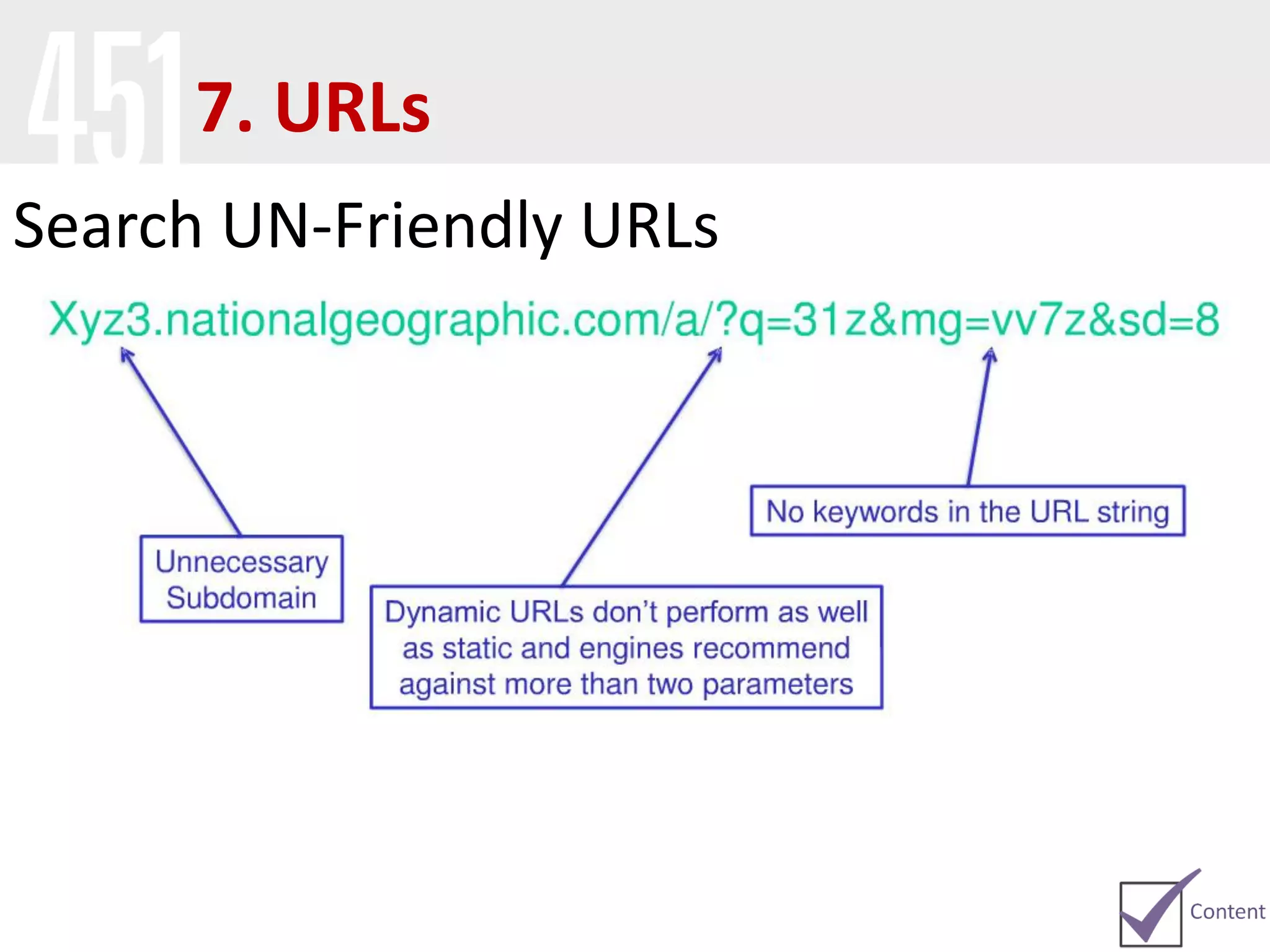 Search UN-Friendly URLs
7. URLs
 