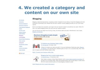 4. We created a category and
   content on our own site
 