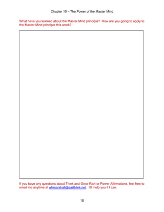 Think and Grow Rich Workbook-Chapter 10 - Power of the Master Mind | PDF