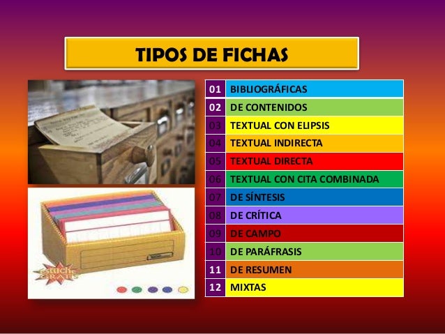 Resultado de imagen para Sistematización de información en los diversos tipos de fichas