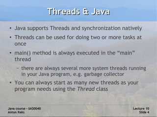 Java Course 10: Threads and Concurrency | PDF