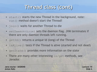 Java Course 10: Threads and Concurrency | PDF