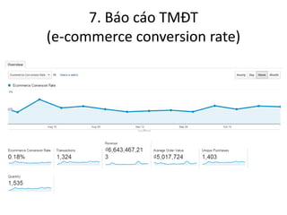 7. Báo cáo TMĐT
(e-commerce conversion rate)

 