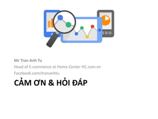 Mr Tran Anh Tu
Head of E-commerce at Home Center HC.com.vn
Facebook.com/trananhtu

CẢM ƠN & HỎI ĐÁP

 