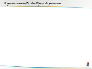 3 Gerenciamento dos tipos de processo
 