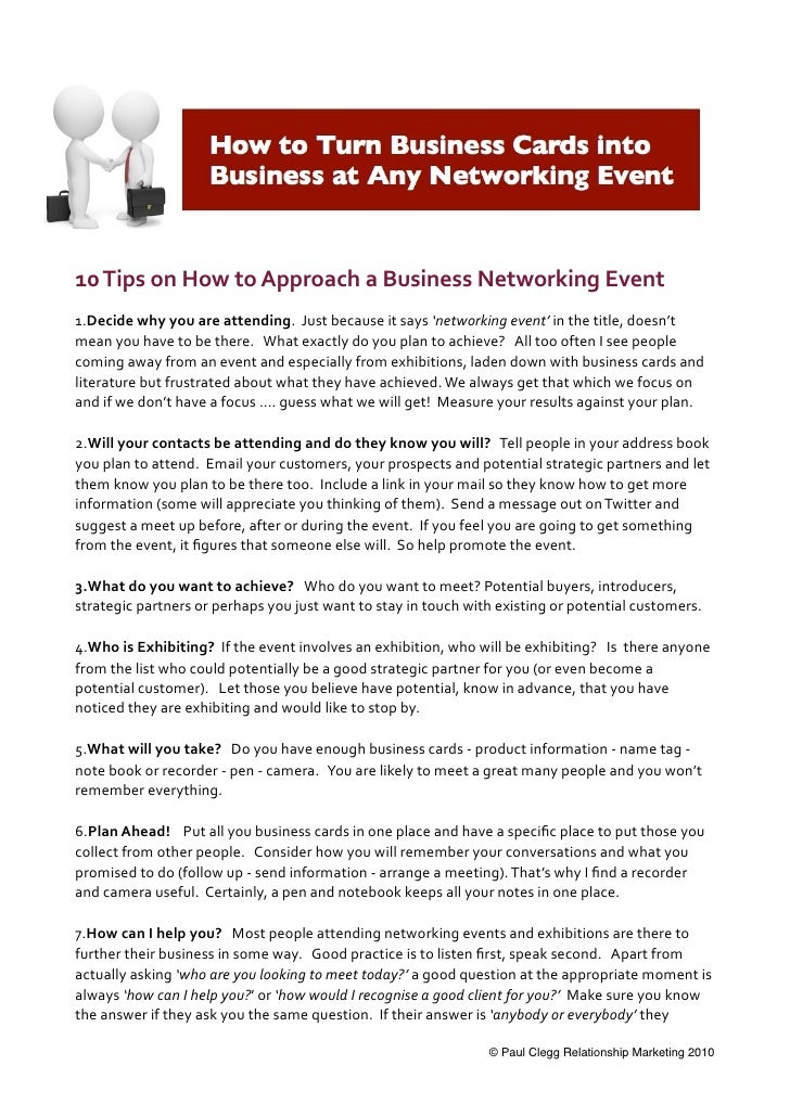 10 tips approaching a networking event