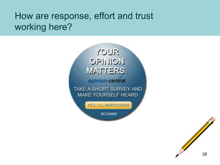 How are response, effort and trust
working here?
18
 