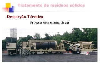 Tratamento de resíduos sólidos 
Dessorção Térmica 
Processo com chama direta  