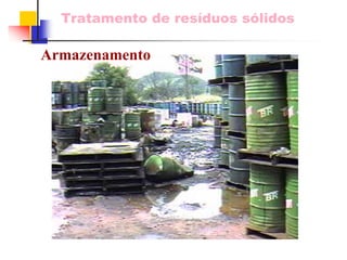Tratamento de resíduos sólidos 
Armazenamento  
