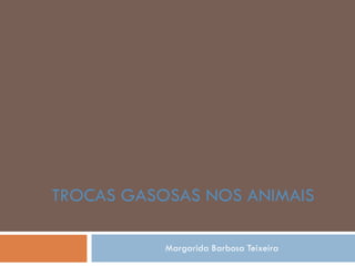 Margarida Barbosa Teixeira TROCAS GASOSAS NOS ANIMAIS 