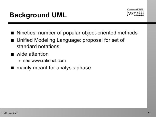 uml notations used by commonkads uml notation