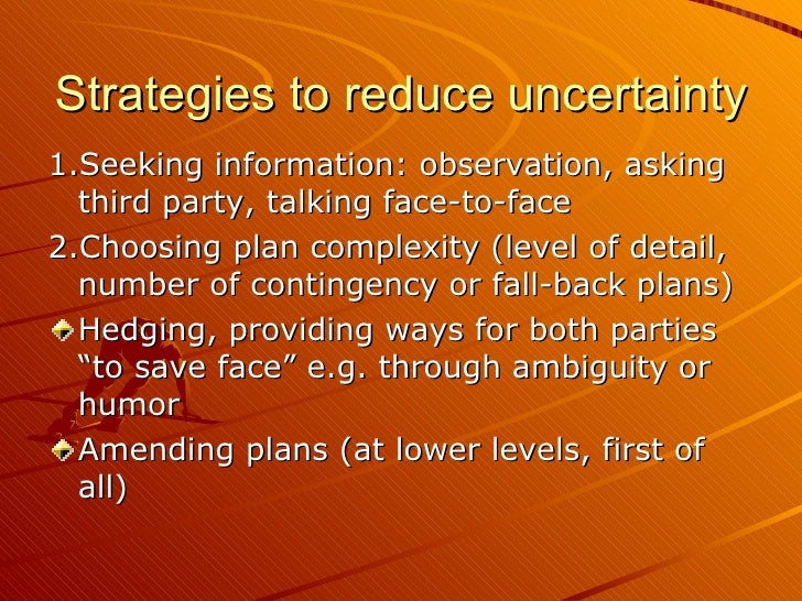 The Uncertainty Reduction Theory And The Face