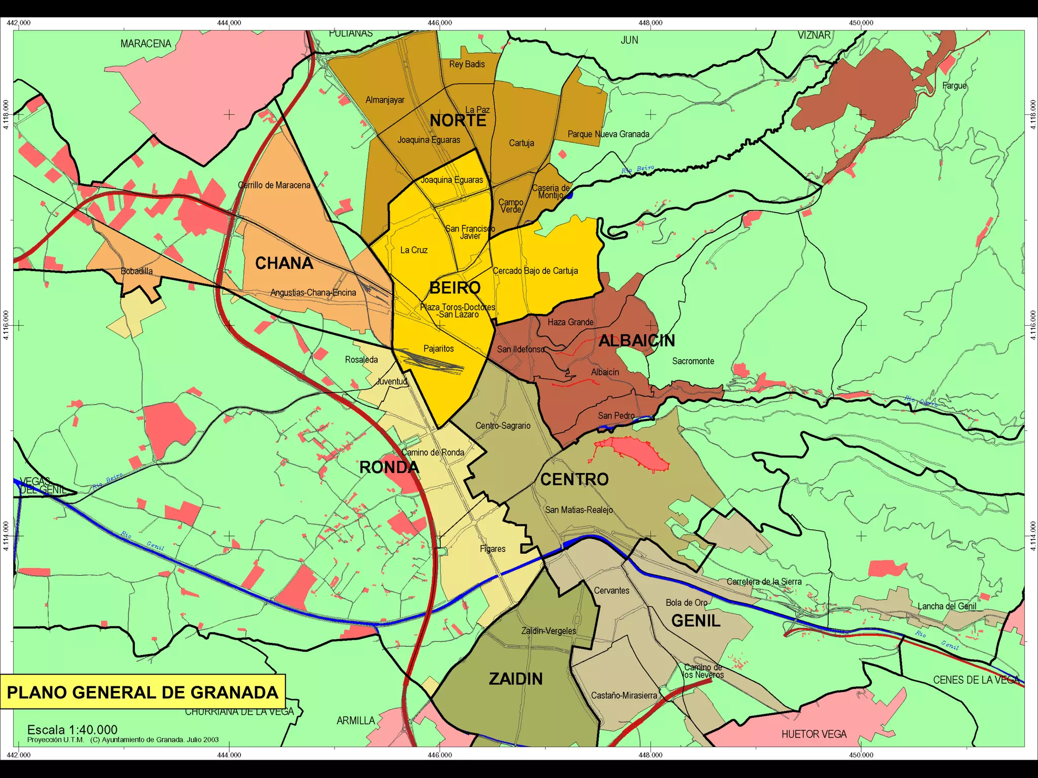 PLANO GENERAL DE GRANADA 