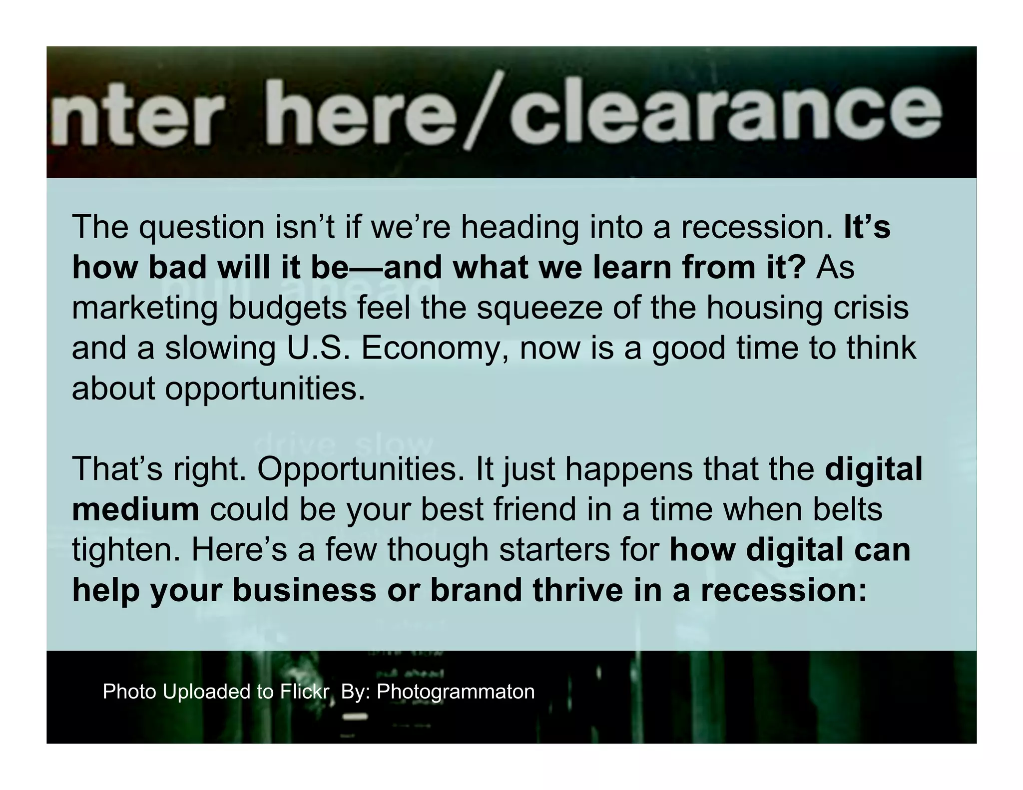 10 Ways Digital Can Help You Thrive in a Recession