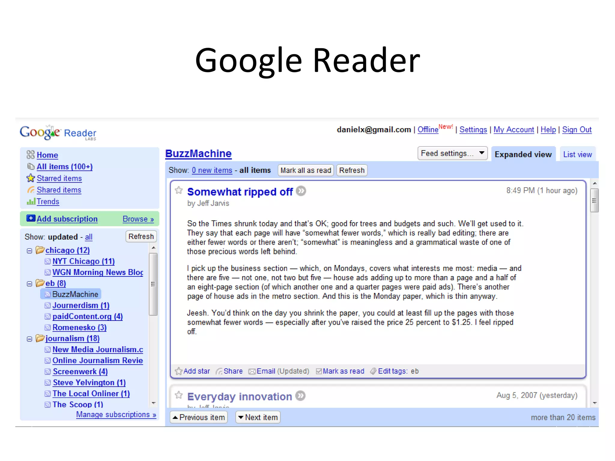 Google Reader 