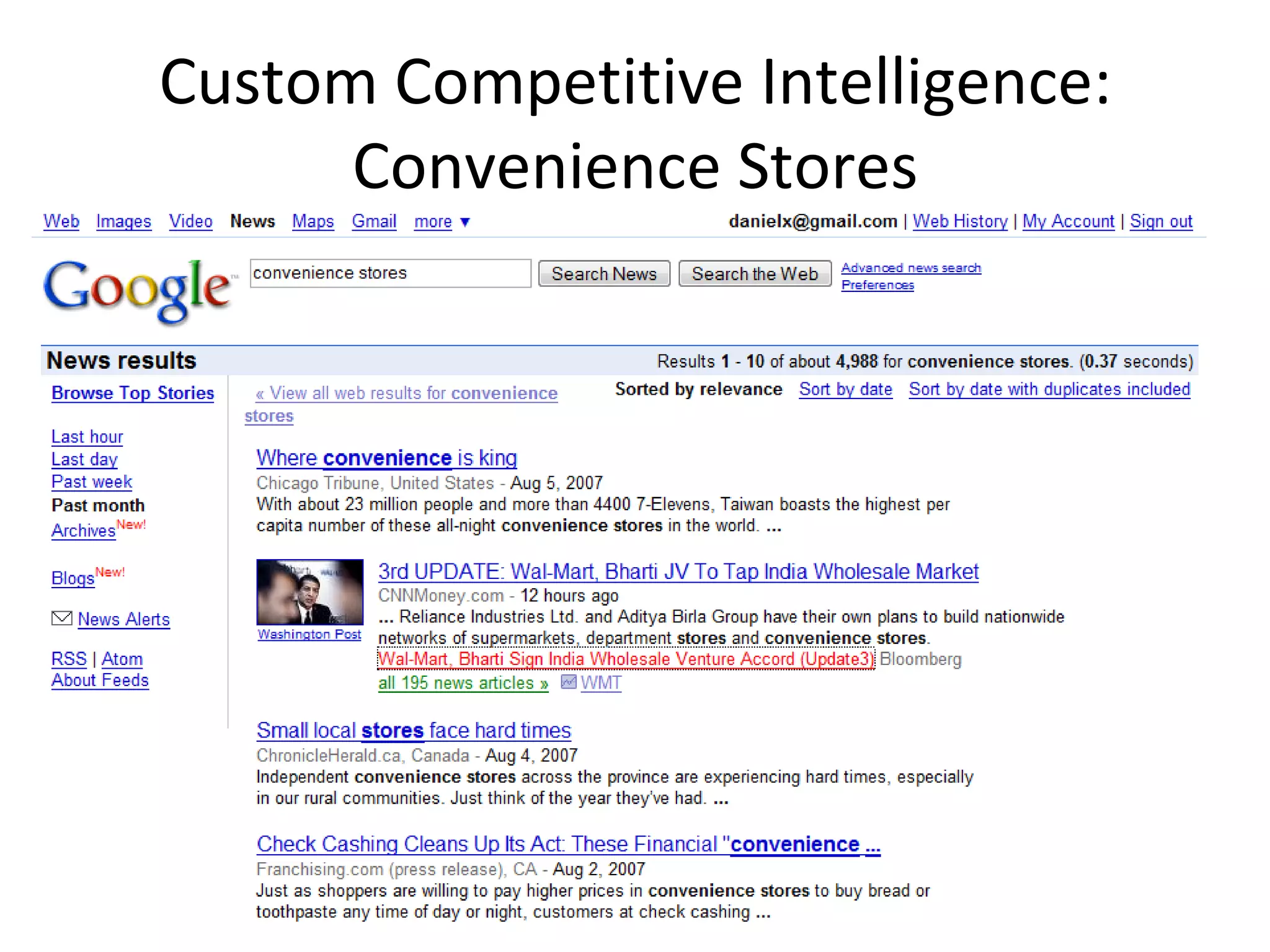 Custom Competitive Intelligence: Convenience Stores 