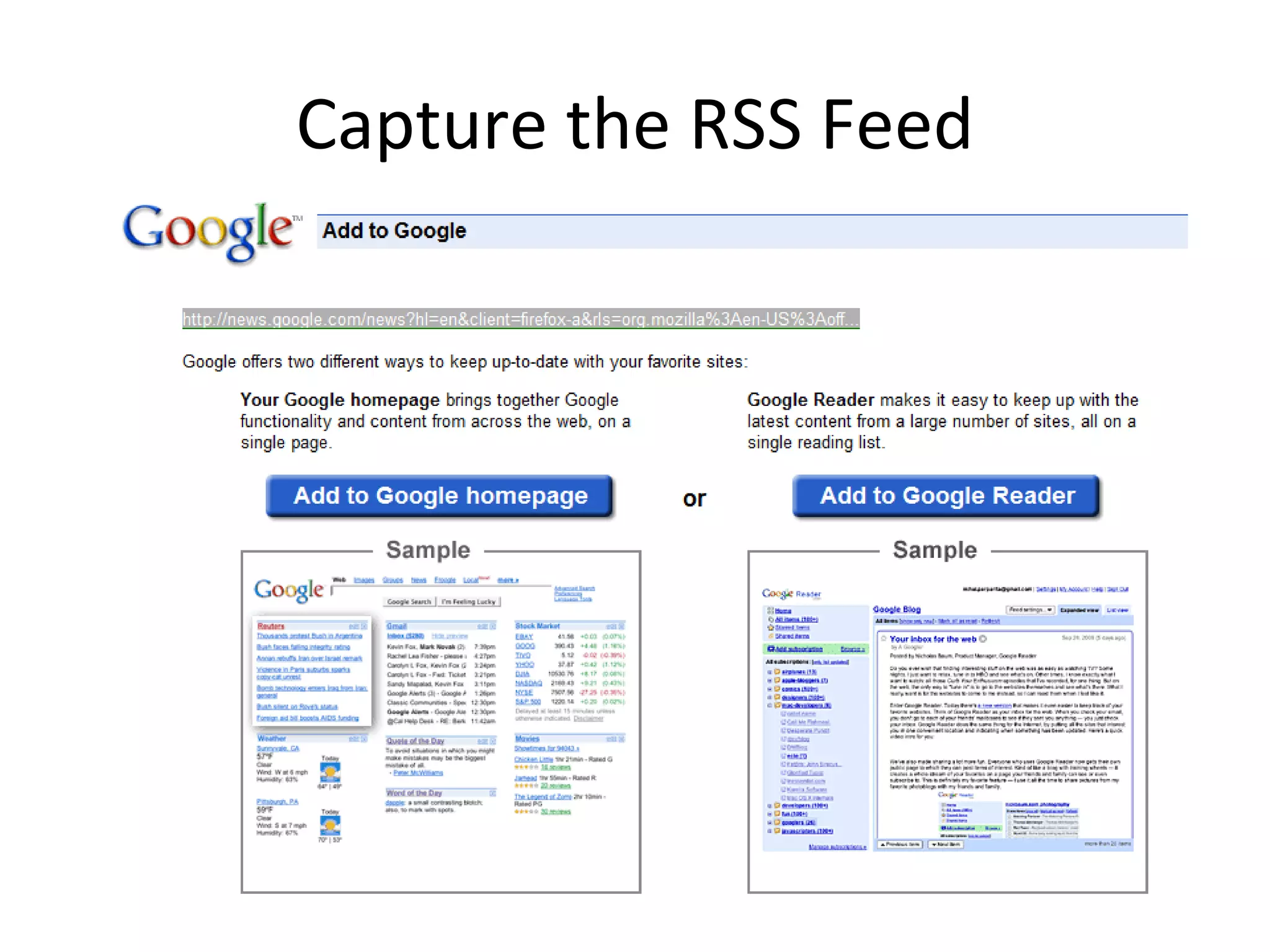 Capture the RSS Feed 