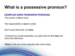 Foundations Of Grammar 10 What Are Possessive Adjectives And Pronoun