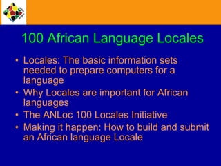 Completed Project: 100 African Language Locales