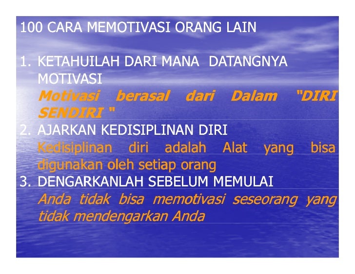Memotivasi Orang 100 cara memotivasi orang lengkap Memotivasi Orang 100 cara memotivasi orang lengkap