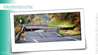 Medienbrüche

Tagtäglich haben wir an ständigen mit Medienbrüchen
zu kämpfen und müssen viele verschiedene
Applikationen und Suchrepositories bemühen um
unsere Informationen zu finden und Arbeit erledigen zu
können.
 