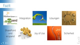 Kombination von SharePoint & ecspand


Mit der Kombination von
           und          wird
Ihre Collaborationplattform
form vom Strong Performer
zum ECM Leader!
 