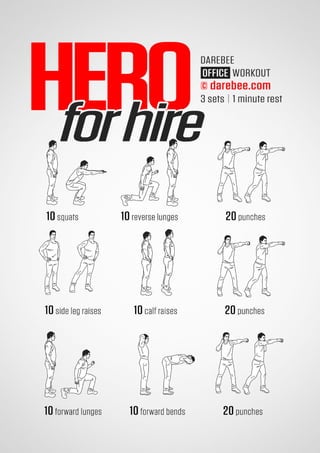 100 office workouts by Darebee 