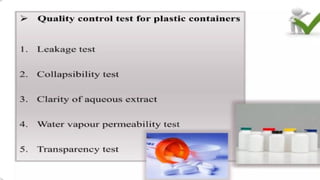 100- Quality Control Quality control test for containers, rubber ...
