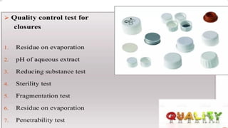100- Quality Control Quality control test for containers, rubber ...