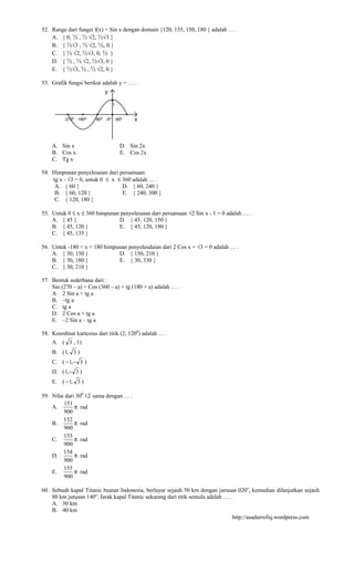 100 Soal Matematika SMA Kelas X Semester 2