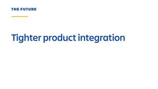 Tighter product integration
THE FUTURE
 