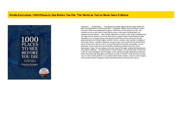 Kindle Exclusives 1 000 Places To See Before You Die The World As Yo