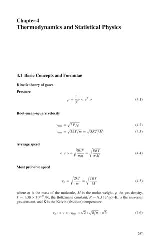 3.3 Solutions 199
When m 
= 0, (2) can be written as

∂2
∂r2
+

2
r
∂
∂r
−
m2
c2
2

ϕ(r) = 0
or
1
r2
∂
∂r

r2 ∂ϕ
∂r

=
m2
c2
ϕ
2
(4)
For values of r 0 from a point source at the origin, r = 0. Integra-
tion gives
ϕ(r) =
ge
r
R
4πr
(5)
where R = /mc (6)
The quantity g plays the same role as charge in electrostatistics and mea-
sures the “strong nuclear charge”.
3.3.4 Simple Harmonic Oscillator
3.51 By substituting ψ(R) = AH(R) exp (−R2
/2) in the dimensionless form of
the equation and simplifying we easily get the Hermite’s equation
The problem is solved by the series method
H = ΣHn(R) = Σn=0,2,4an Rn
dH
dR
= annRn−1
d2
H
dR2
= Σn(n − 1)an Rn−2
Σn(n − 1)an Rn−2
− 2ΣannRn
+ (ε − 1)Σan Rn
= 0
Equating equal power of Rn
an+2 =
[2n − (ε − 1)] an
(n + 1)(n + 2)
If the series is to terminate for some value of n then
2n − (ε − 1) = 0 becuase an 
= 0. This gives ε = 2n + 1
Thus ε is a simple function of n
E = εE0 = (2n + 1)1
/2ω, n = 0, 2, 4, . . .
=1
/2ω, 3ω/2, 5ω/2, . . .
Thus energy levels are equally spaced.
 