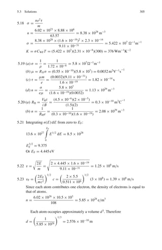 234 3 Quantum Mechanics – II
Now ψi can be expanded as a sum of partial waves
ψi = eikr cos θ
=
∞
l=0
Al jl (kr)pl(cos θ) (8)
where jl(kr) are the spherical Bessel functions and pl(cos θ) are the Legen-
dre polynomials of degree l. For r → ∞, jl (kr) ≈ 1
kr
sin

kr − πl
2

. The Al
are some constants which can be evaluated as follows.
Multiply both sides of (8) by Pl (cos θ) sin θdθ and integrate. Put cos θ = t
Al jl(kr)2/(2l + 1) =
 +1
−1
eikrt
pl(t)(d)t
where we have used the orthonormal property of Legendre polynomials.
Integrating the RHS by parts
(1/ikr)
,
eikrt
pl (t)
-+1
−1
− (1/ikr)

eikrt
pl
	
(t)dt
where prime (	
) means differentiation with respect to t. The second term is of
the order of 1/r2
which can be neglected. Therefore

2
2l + 1

Al jl(kr) ≈

1
ikr

,
eikr
− e−ikr
(−1)l
-
(9)
where we have used pl(1) = 1 and pl(−1) = (−1)l
Also, using the identity
eiπl/2
= il
(10)
(9) becomes

2
2l + 1

Al jl(kr) ≈
*
2il
kr
+ *
ei(kr− πl
2 ) − e−i(kr− πl
2 )
+
2i
=
2il
sin

kr − πl
2

kr
Thus
Al jl(kr) =
(2l + 1)il
sin

kr − πl
2

kr
(11)
Similarly, we can expand the total wave function into components
ψ(r, θ) =
∞
l=0
Bl Rl (r)pl(cos θ)
=

r→∞

Bk
kr

sin

kr −
πl
2
+ δl

pl(cos θ)
where Bl are arbitrary coefficients and δl is the phase-shift of the lth wave.
From (6)
f (θ) = re−ikr

Bl

1
kr
sin

kr −
πl
2
+ δl

pl(cos θ)

−
Σ il
(2l + 1)
kr
sin

kr −
πl
2

pl(cos θ)

 