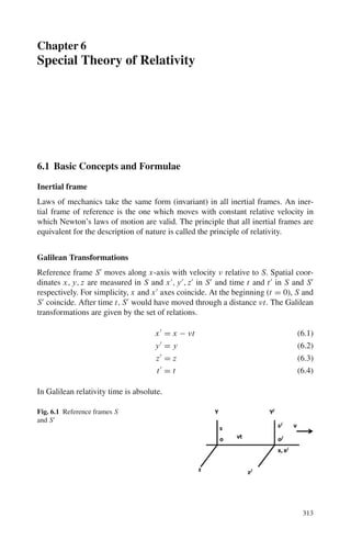 242 3 Quantum Mechanics – II
But the total cross-section is given by
σt =
4π
k2
(2l + 1) sin2
δl .
It follows that Im f (0) = kσt /4π. The last equation is known as the opti-
cal theorem.
3.116 V (r) =

−
Ze2
2R
# 
3 −
r2
R2

; 0  r  R (1)
= −
Ze2
e−ar
r
; R  r  ∞ (2)
Inside the nucleus the electron sees the potential as given by (1) corre-
sponding to constant charge distribution, while outside it sees the shielded
potential given by (2). The scattering amplitude is given by
f (θ) = −(2μ/q2
)
 ∞
0
V (r)r sin(qr)dr
= 2μ
Ze2
q2

1
2R
  R
0

3 −
r2
R2

r sin(qr)dr +
 ∞
R
sin(qr)e−ar
dr

(3)
The first integral is easily evaluated and the second integral can be written
as
 ∞
R
sin(qr)e−ar
dr =
 ∞
0
sin(qr)e−ar
dr −
 R
0
sin(qr)e−ar
dr (4)
=
q
q2 + a2
−
 R
0
sin(qr)e−ar
dr (5)
(Lim a → 0) =
1
q
−
 R
0
sin(qr)dr =
1
q
cos(qr)
We finally obtain
f (θ) =

−
2μZe2
q22
# 
3
q2 R2
 
sin(qR)
qR
− cos qR

σ(θ)finite size = σ(θ)point charge|F(q)|2
where the form factor is identified as
F(q) =

3
q2 R2
 
sin(qR)
qR
− cos(qR)

The angular distribution no longer decreases smoothly but exhibits sharp
maxima and minima reminiscent of optical diffraction pattern from objects
with sharp edges. The minima occur whenever the condition tan qR = qR,
is satisfied. This feature is in contrst with the angular distribution from a
smoothly varying charge distribution, such as Gaussian, Yakawa, Wood-
Saxon or exponential, wherein the charge varies smoothly and the maxima
 