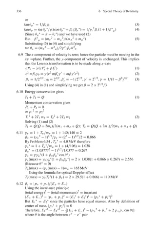 8RT
M
(4)
where m is the mass of the molecule, M is the molecular weight and R the gas
constant.
4.4  ν2
=
 ∞
0 ν2
N(ν)dν
N
= 4π

 m
2πkT
3/2
 ∞
0
ν4
exp(−mν2
/2kT )dν
with α =
m
2kT
and x = αν2
; dx = 2ανdν
The integral, I =
 ∞
0
ν4
e−αν2
dν =
1
2α5/2
 ∞
0
x3/2
e−x
dx =
3
√
π
8α5/2
Therefore,  ν2
= 4π

 m
2πkT
3/2 3
√
π
8
 m
2kT
5/2
=
3kT
m
 ν2
1/2
= (3kT/m)1/2
 