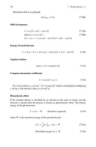 150
54
= 1.66 Å
Bragg’s equation will be satisfied for neutrons of the same wavelength.
λ =
0.286
√
E
Å
 